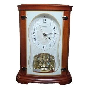Seiko Emblem Swarovski Element Rotating Ornament Table Mantel Clock *BEAUTIFUL!*